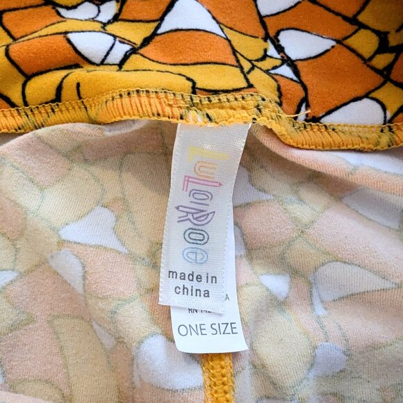 LuLaRoe Candy Corn Leggings OS  Halloween Autumn - Picture 2 of 2